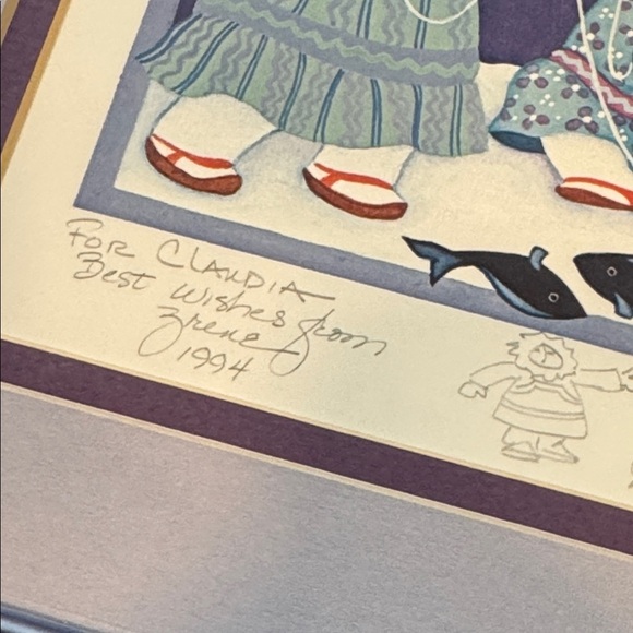 Barbara Lavallee ice fishing  Matted Framed Print - Picture 2 of 10